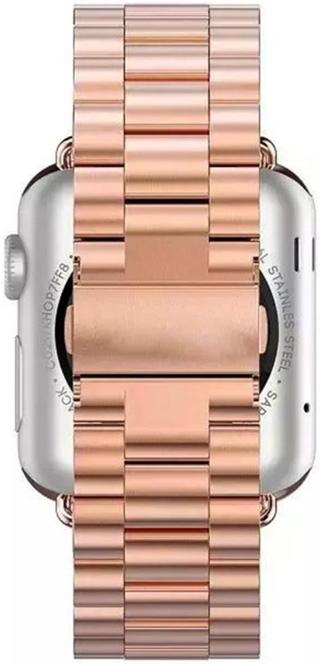 Apple Watch Bandje - 1-10/SE - 42/41/40/38MM - Schakels - Staal RVS - Roze afbeelding 2