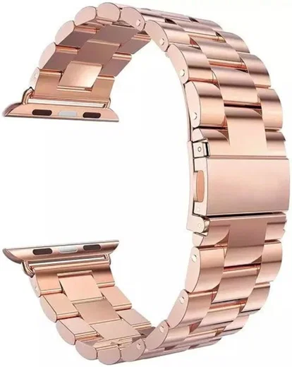 Apple Watch Bandje - 1-10/SE - 42/41/40/38MM - Schakels - Staal RVS - Roze afbeelding 4
