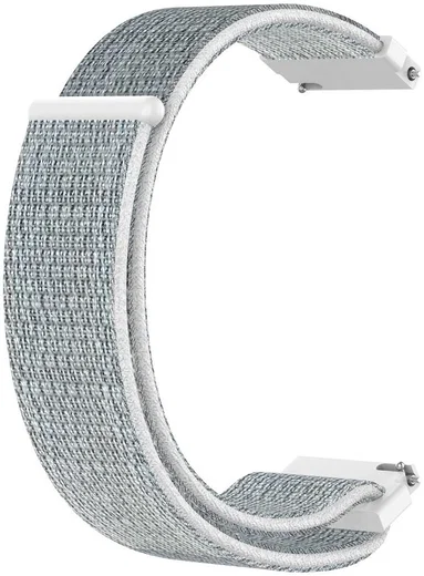 Universeel Smartwatch 22MM Bandje Nylon met Klittenband Grijs/Wit afbeelding 4