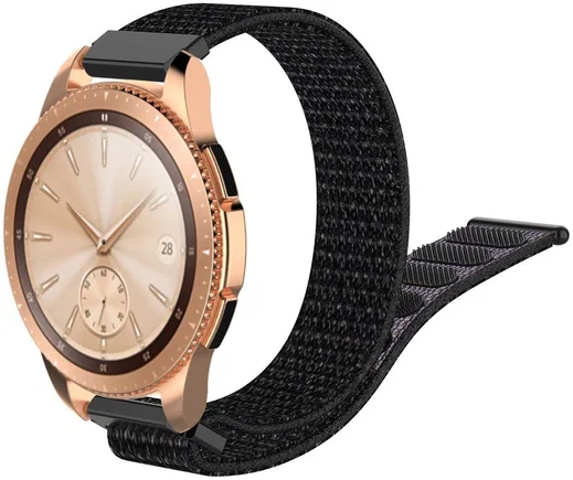 Universeel Smartwatch 20MM Bandje Nylon met Klittenband Zwart afbeelding 1