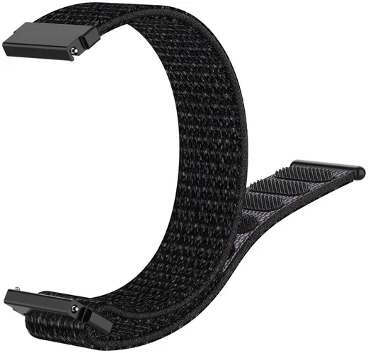 Universeel Smartwatch 20MM Bandje Nylon met Klittenband Zwart afbeelding 3