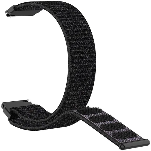 Universeel Smartwatch 20MM Bandje Nylon met Klittenband Zwart afbeelding 2