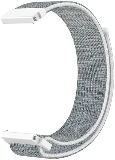 Universeel Smartwatch 20MM Bandje Nylon met Klittenband Grijs/Wit afbeelding 5