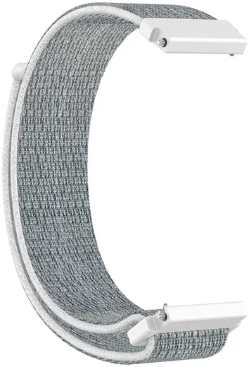 Universeel Smartwatch 20MM Bandje Nylon met Klittenband Grijs/Wit afbeelding 6
