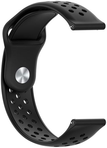 Universeel Smartwatch 20MM Bandje - van Siliconen met Ventilatiegaten - Zwart afbeelding 3