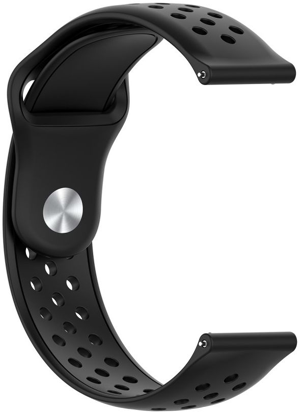 Universeel Smartwatch 22MM Bandje - Siliconen - met Ventilatiegaten - Zwart afbeelding 3