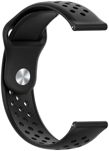 Universeel Smartwatch 22MM Bandje - Siliconen - met Ventilatiegaten - Zwart afbeelding 3