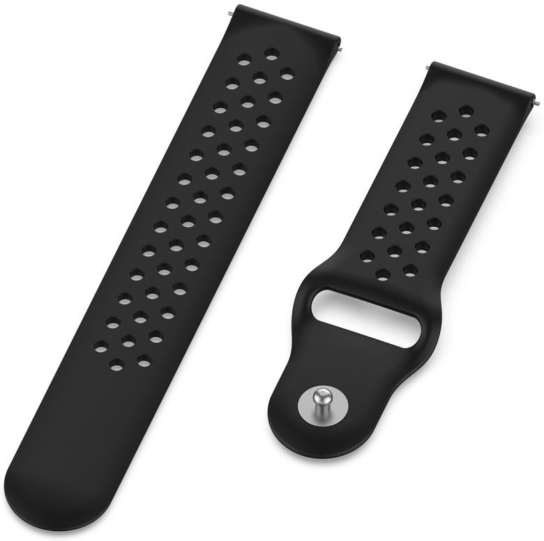 Universeel Smartwatch 22MM Bandje - Siliconen - met Ventilatiegaten - Zwart afbeelding 4