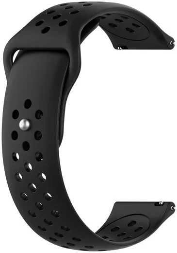 Universeel Smartwatch 22MM Bandje - Siliconen - met Ventilatiegaten - Zwart afbeelding 2