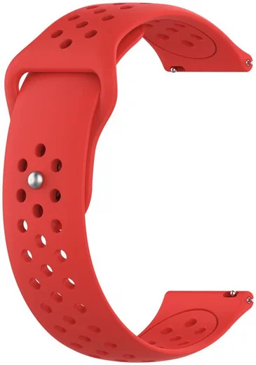 Universeel Smartwatch 22MM Bandje Siliconen met Ventilatiegaten Rood afbeelding 2