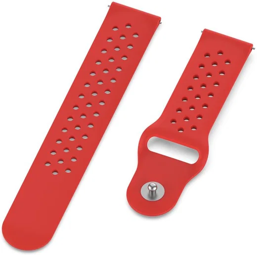 Universeel Smartwatch 22MM Bandje Siliconen met Ventilatiegaten Rood afbeelding 4