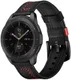 Universeel Smartwatch 22MM Bandje - Echt Leer - met Dubbele Stiksels - Zwart afbeelding 1