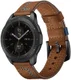 Universeel Smartwatch 22MM Bandje Echt Leer met Dubbele Stiksels Bruin afbeelding 1