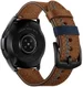 Universeel Smartwatch 22MM Bandje Echt Leer met Dubbele Stiksels Bruin afbeelding 3