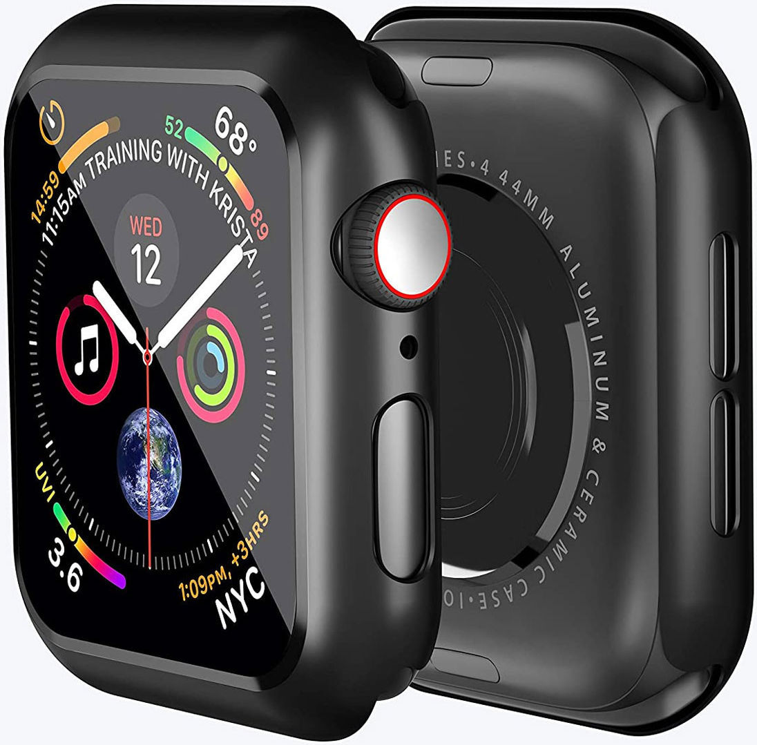 Apple Watch 42MM Hoesje - Hard Plastic Bumper met Tempered Glass - Zwart afbeelding 9