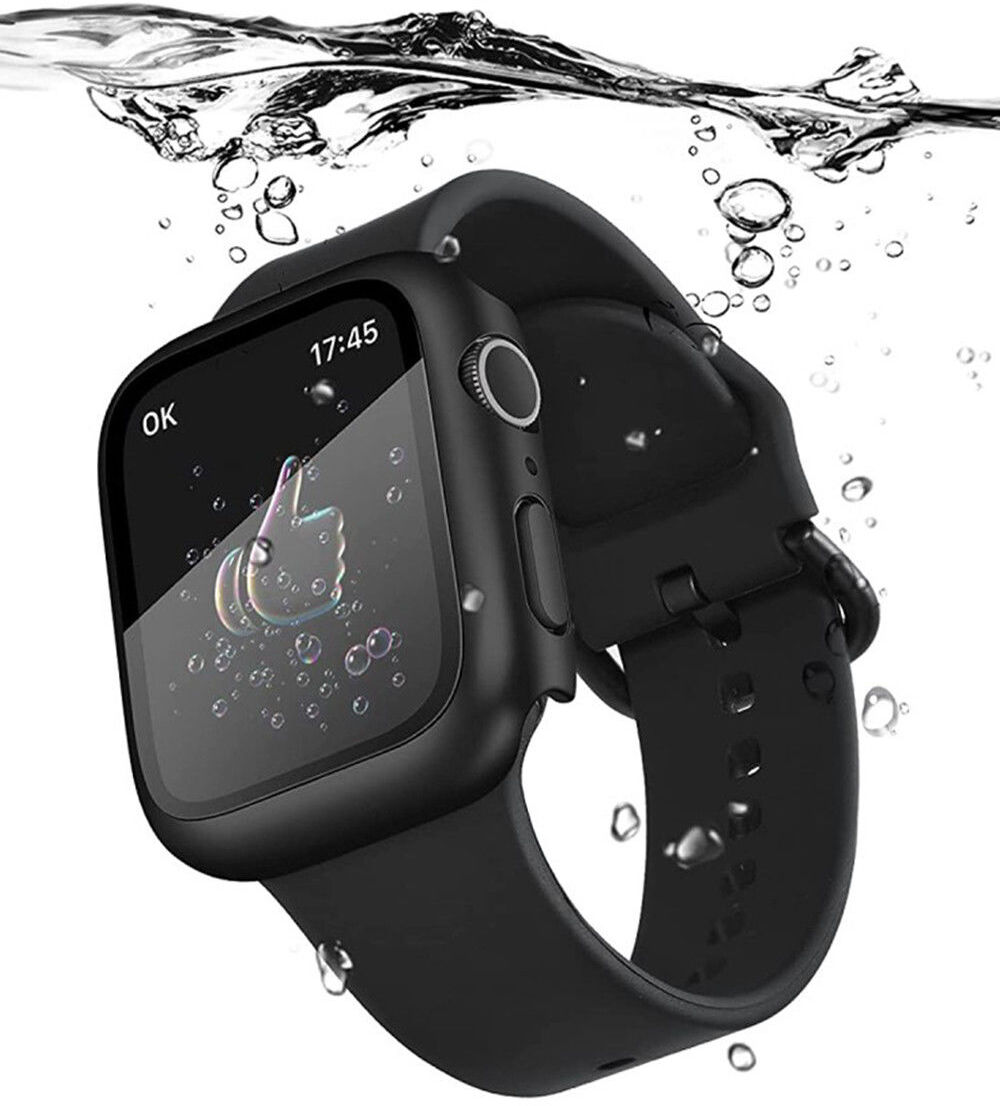 Apple Watch 42MM Hoesje - Hard Plastic Bumper met Tempered Glass - Zwart afbeelding 10