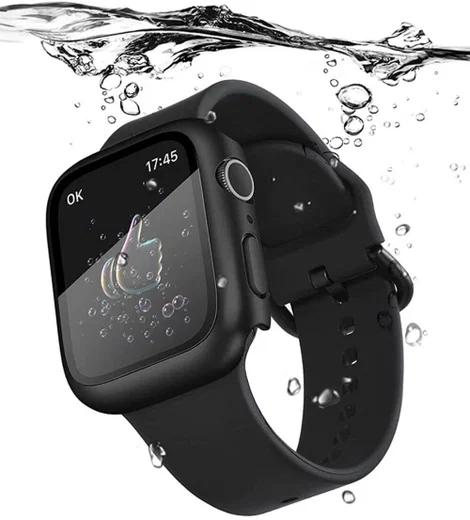 Apple Watch 42MM Hoesje - Hard Plastic Bumper met Tempered Glass - Zwart afbeelding 10