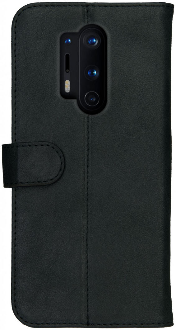 Rosso Deluxe OnePlus 8 Pro Hoesje Echt Leer Book Case Zwart afbeelding 9
