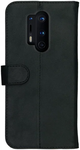 Rosso Deluxe OnePlus 8 Pro Hoesje Echt Leer Book Case Zwart afbeelding 9