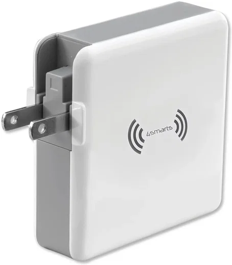 4smarts Powerbank 5.200 mAh met Draadloze Oplader en Reislader Set Wit afbeelding 12