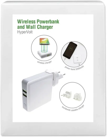4smarts Powerbank 5.200 mAh met Draadloze Oplader en Reislader Set Wit afbeelding 15