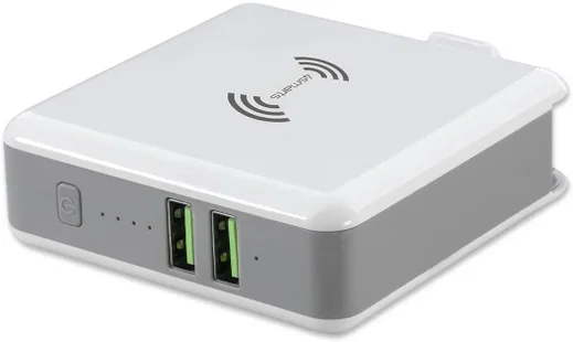 4smarts Powerbank 5.200 mAh met Draadloze Oplader en Reislader Set Wit afbeelding 10