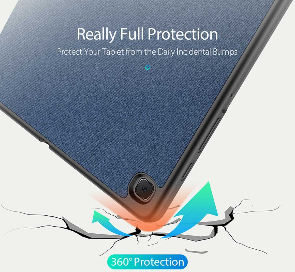 Dux Ducis Osom Series Galaxy Tab S6 Lite Hoesje Tri-fold Blauw afbeelding 2
