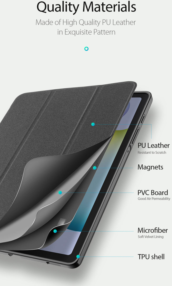 Dux Ducis Osom Series Galaxy Tab S6 Lite Hoesje Tri-fold Blauw afbeelding 8