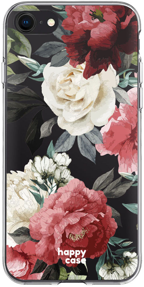 HappyCase Apple iPhone 8 Flexibel TPU Hoesje Rozen Print afbeelding 1
