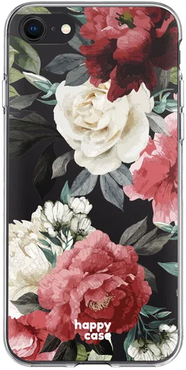 HappyCase Apple iPhone 8 Flexibel TPU Hoesje Rozen Print afbeelding 1