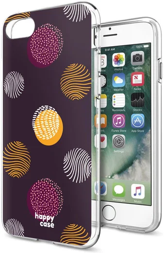 HappyCase Apple iPhone 8 Flexibel TPU Hoesje Cirkels Print afbeelding 6