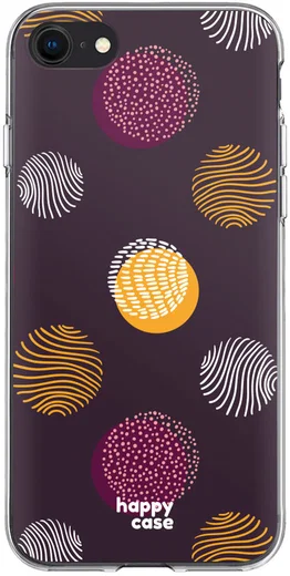 HappyCase Apple iPhone 8 Flexibel TPU Hoesje Cirkels Print afbeelding 1