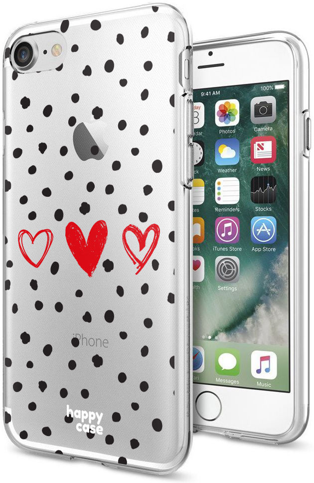 HappyCase Apple iPhone 8 Flexibel TPU Hoesje Stip Hartjes Print afbeelding 5