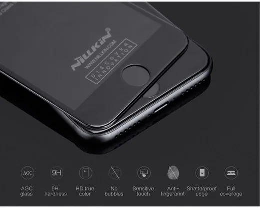 Nillkin 3D iPhone 7 / 8 / SE 2020/2022 Glass Screen Protector Zwart afbeelding 4