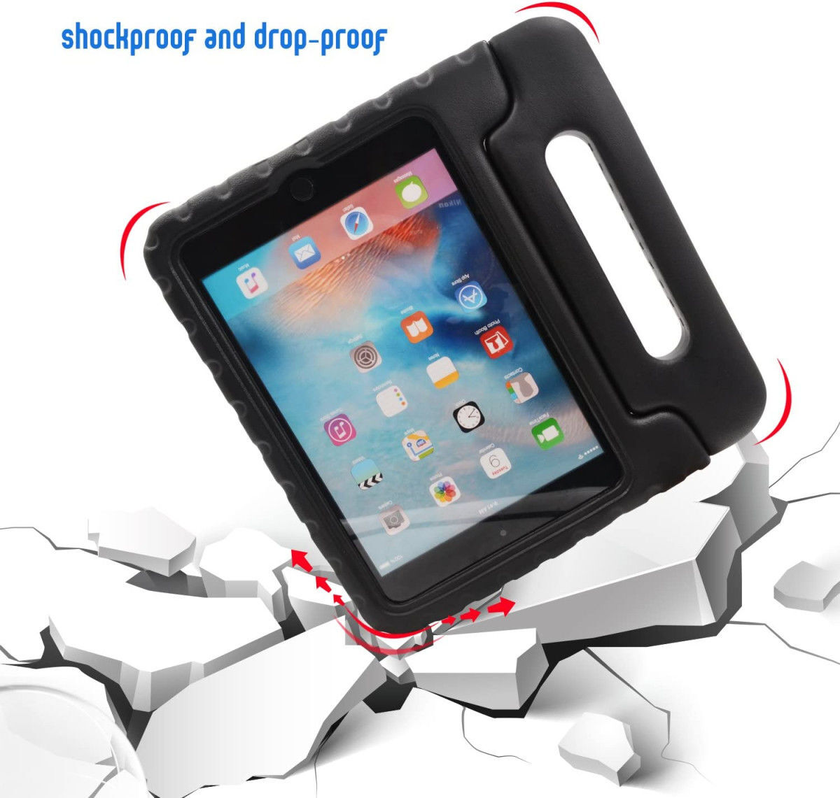 Apple iPad Mini 1/2/3/4/5 Kinder Tablethoes met Handvat Zwart afbeelding 7