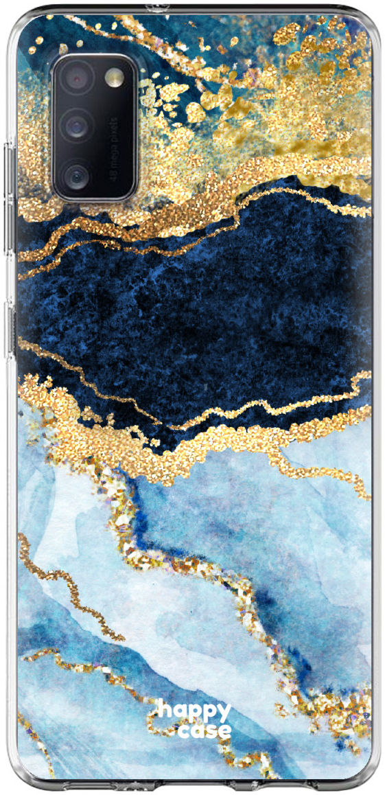 HappyCase Samsung Galaxy A41 Flexibel TPU Hoesje Blue Marble print afbeelding 1