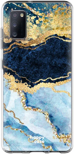 HappyCase Samsung Galaxy A41 Flexibel TPU Hoesje Blue Marble print afbeelding 1