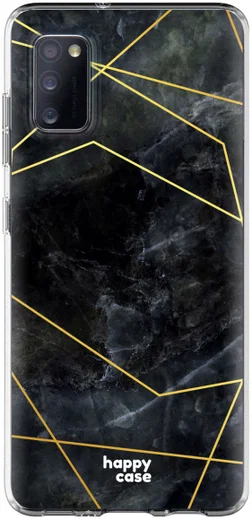 HappyCase Samsung Galaxy A41 Flexibel TPU Hoesje Zwart Marmer print afbeelding 1
