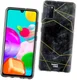 HappyCase Samsung Galaxy A41 Flexibel TPU Hoesje Zwart Marmer print afbeelding 6