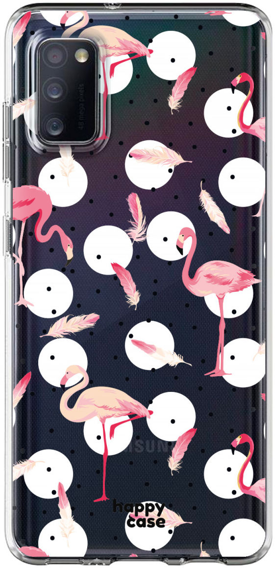 HappyCase Samsung Galaxy A41 Flexibel TPU Hoesje Flamingo print afbeelding 1