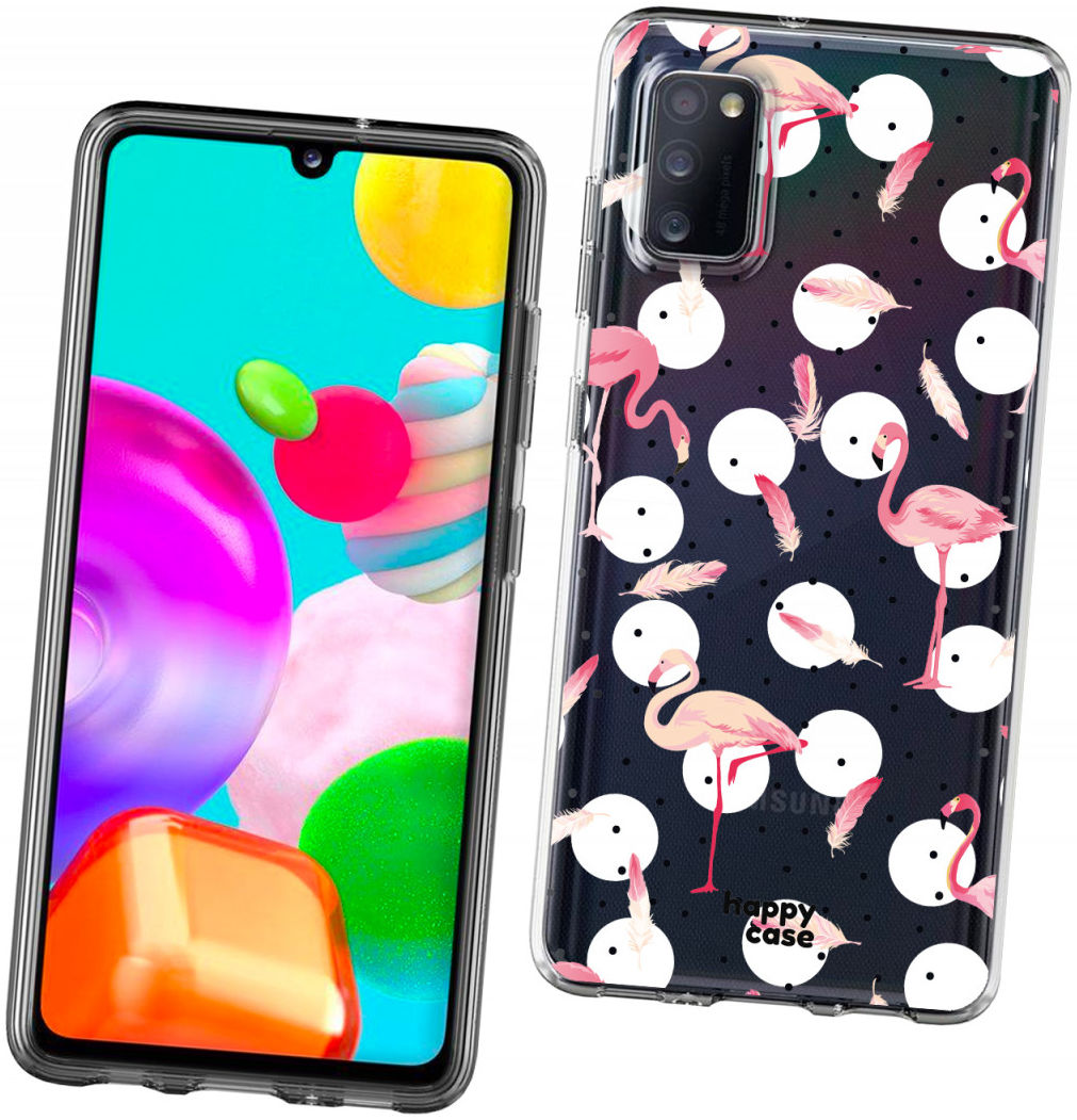 HappyCase Samsung Galaxy A41 Flexibel TPU Hoesje Flamingo print afbeelding 4
