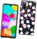 HappyCase Samsung Galaxy A41 Flexibel TPU Hoesje Flamingo print afbeelding 4