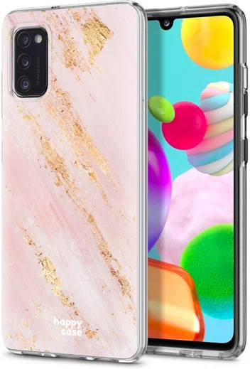 HappyCase Samsung Galaxy A41 Flexibel TPU Hoesje Pink Marmer print afbeelding 7