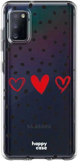 HappyCase Samsung Galaxy A41 Flexibel TPU Hoesje Stip Hartjes print afbeelding 1