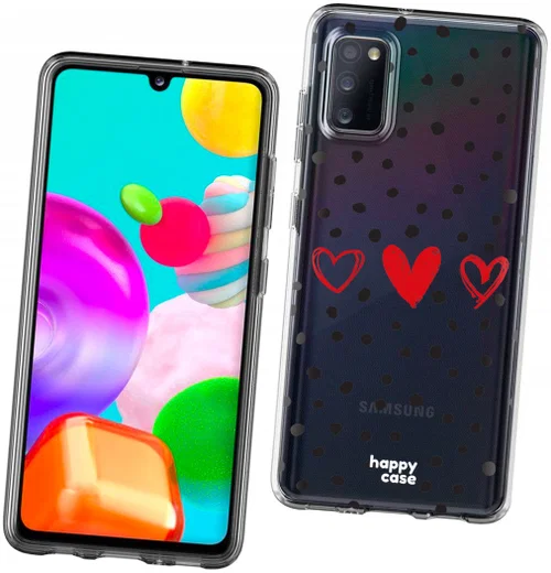HappyCase Samsung Galaxy A41 Flexibel TPU Hoesje Stip Hartjes print afbeelding 3