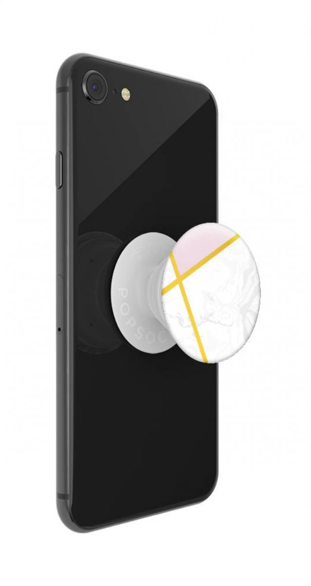 PopSockets X HappyCase PopGrip PopTop Greep en Standaard Roze Marmer afbeelding 6