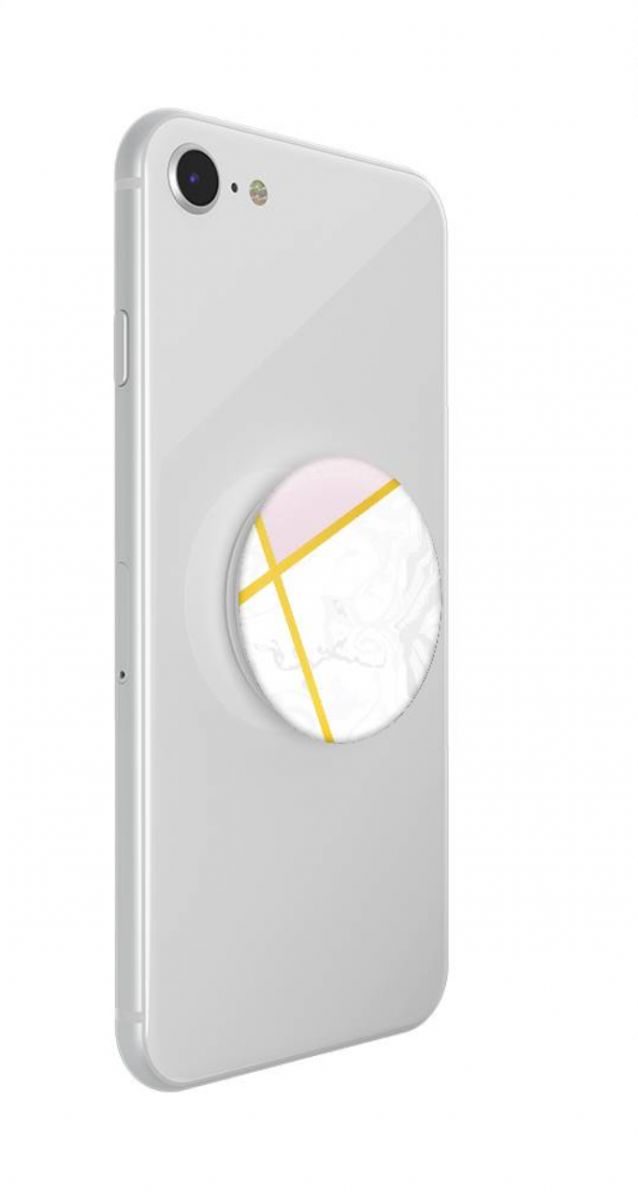 PopSockets X HappyCase PopGrip PopTop Greep en Standaard Roze Marmer afbeelding 11