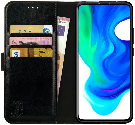 Rosso Element Xiaomi Poco F2 Pro Hoesje Book Cover Zwart afbeelding 1