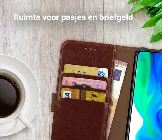 Rosso Element Xiaomi Poco F2 Pro Hoesje Book Cover Bruin afbeelding 9