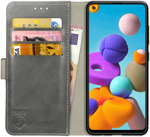 Rosso Element Samsung Galaxy A21S Hoesje Book Cover Grijs afbeelding 1